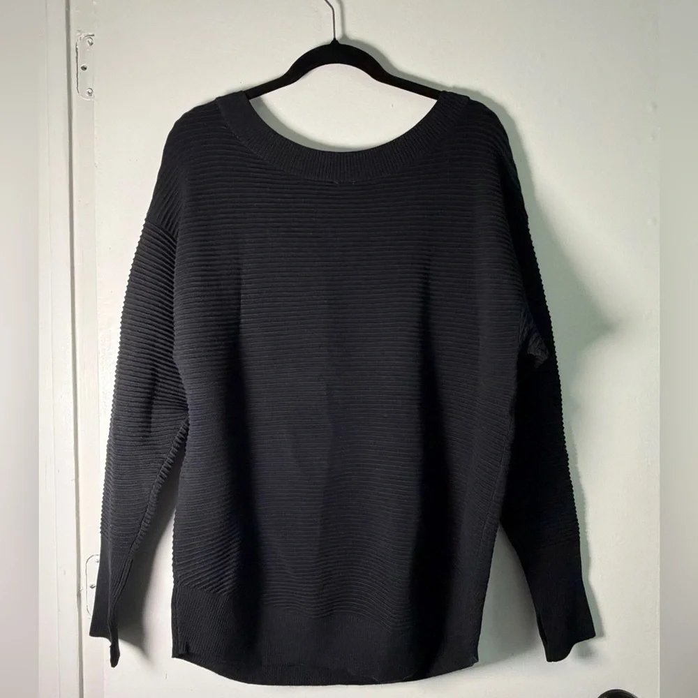Aerie Offlinedrop sweater stretchy Black Sz S Oversized Athleisure Minimalist - Picture 3 of 9